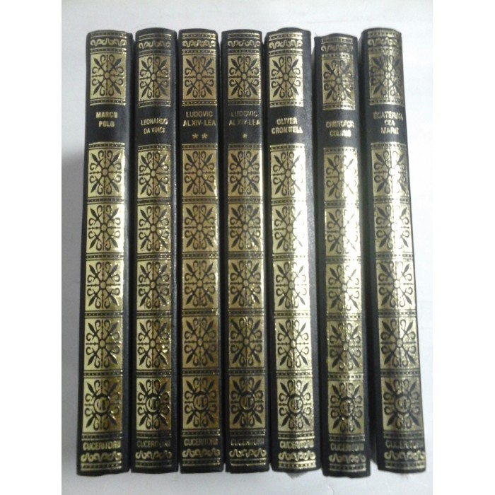   COLECTIA  CUCERITORII  7 Volume: Ecaterina cea Mare,Cristofor Columb,Oliver Cromwell ,Ludovic al XIV-lea vol.1 si vol.2;Leonardo da Vinci; Marco Polo - Prietenii Cartii 